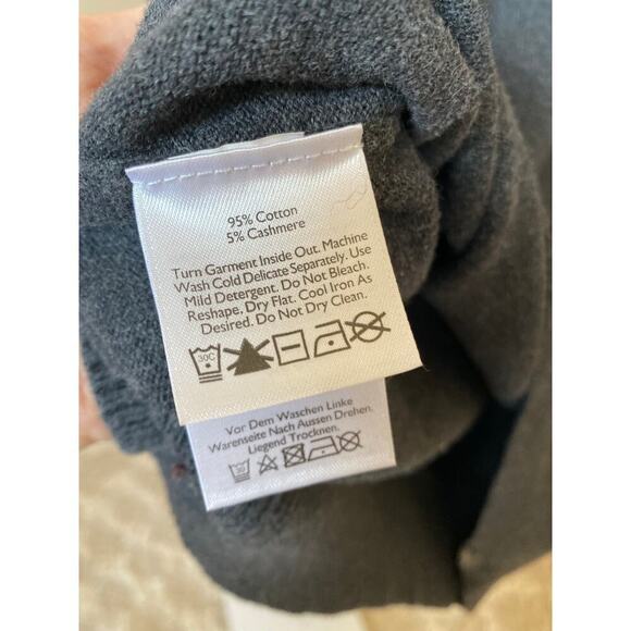 Eddie Bauer Cashmere Blend Sweater Classic Minimalist Grandpacore V Neck Cotton - Picture 7 of 8